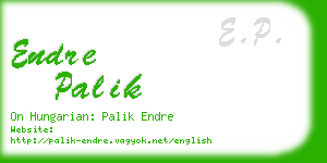 endre palik business card